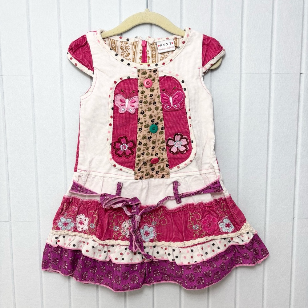 Next Pink‎ Ruffled Tiered Sundress with Flutter Sleeves
Corduroy Ribbed  Size 2